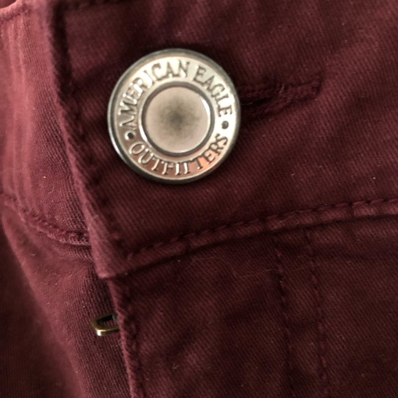 American Eagle Outfitters Jeans Pants Womens’ Sz 12 L Burgundy Stretchy NM - Picture 6 of 9